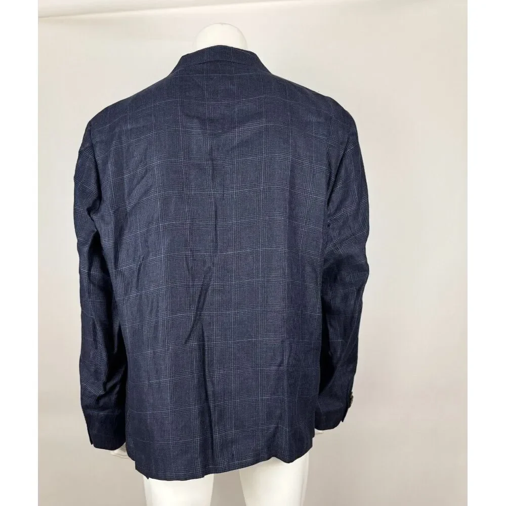 Proper Cloth REDA Bedford Jacket Men 54/3XL? NWOT Navy Glen‎ Plaid Lightweight